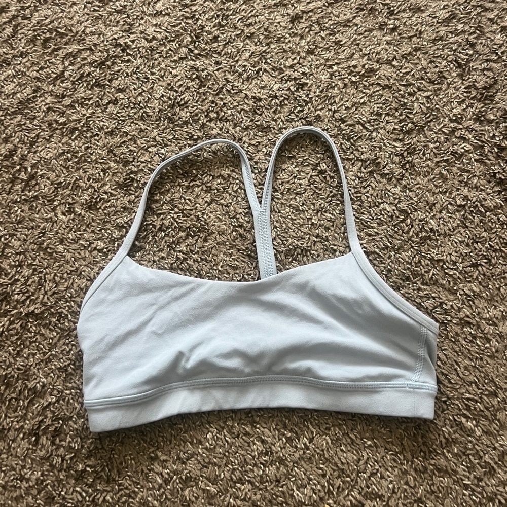 Blue/gray flow Y bra